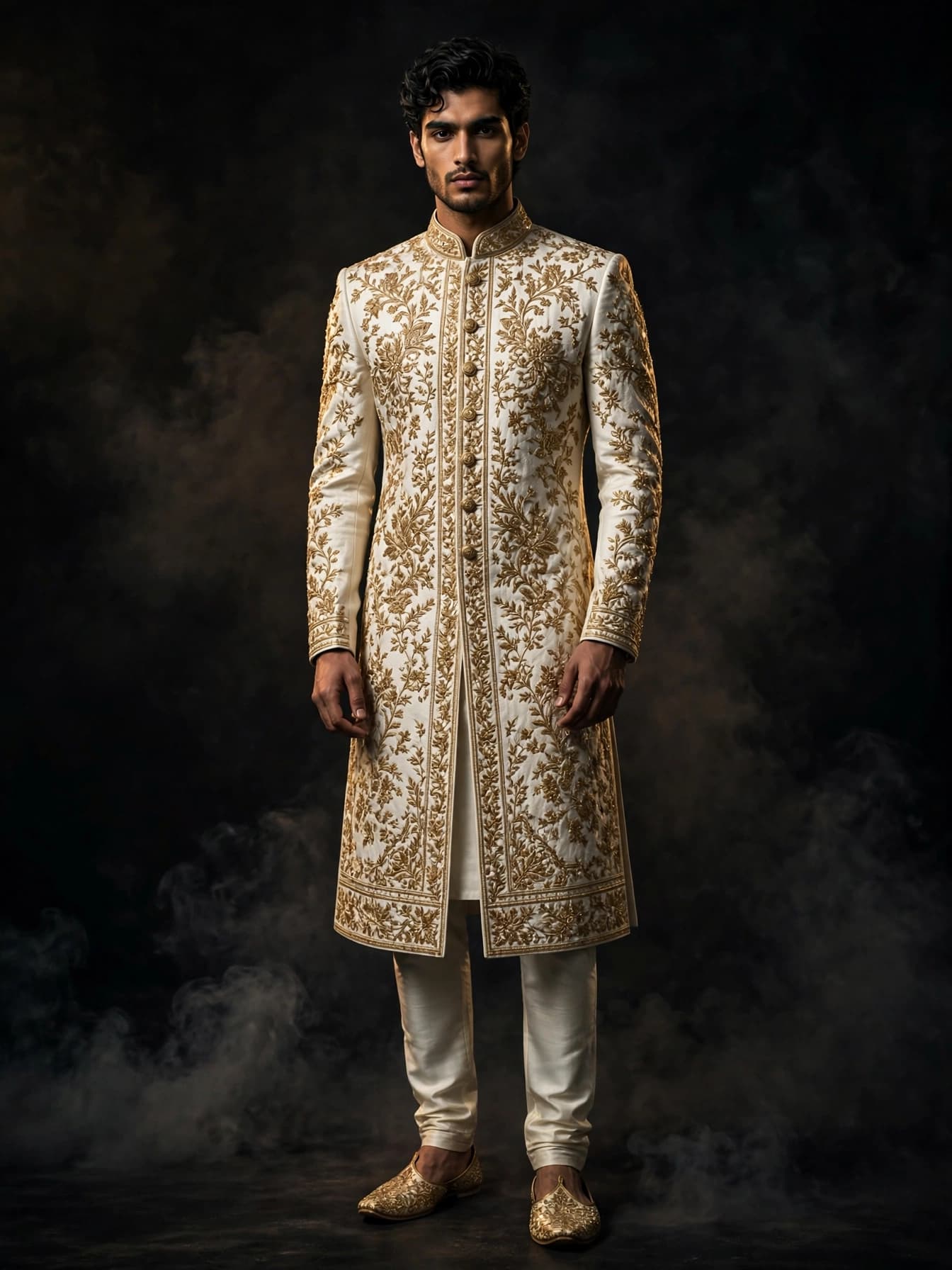 Champagne Mirror Sherwani